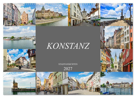 Konstanz Stadtansichten (Wandkalender 2027 DIN A2 quer), CALVENDO Monatskalender