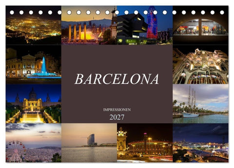 Barcelona Impressionen (Tischkalender 2027 DIN A5 quer), CALVENDO Monatskalender