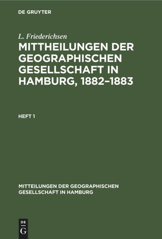 Mittheilungen der Geographischen Gesellschaft in Hamburg, 1882–1883