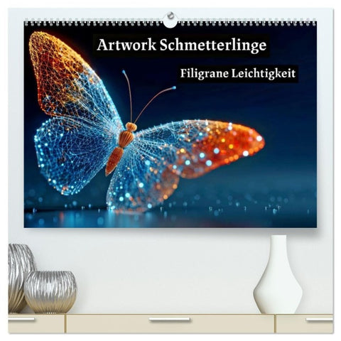 Artwork Schmetterlinge - Filigrane Leichtigkeit (hochwertiger Premium Wandkalender 2027 DIN A2 quer), Kunstdruck in Hochglanz