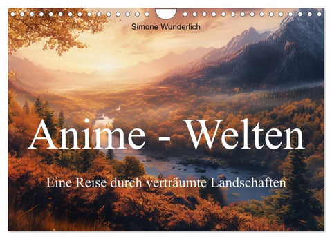 Anime - Welten: Eine Reise durch verträumte Welten (Wandkalender 2026 DIN A4 quer), CALVENDO Monatskalender