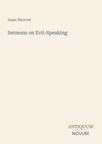 Sermons on Evil-Speaking