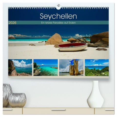 Seychellen - Ein letztes Paradies auf Erden (hochwertiger Premium Wandkalender 2026 DIN A2 quer), Kunstdruck in Hochglanz