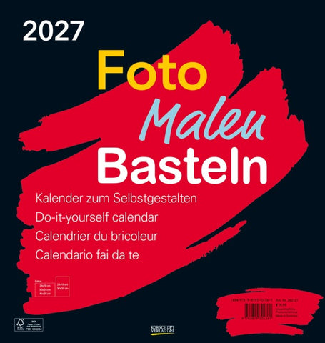 Foto-Malen-Basteln Bastelkalender schwarz groß 2027