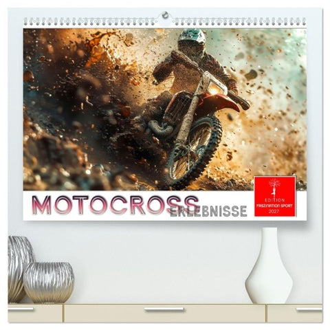 Motocross Erlebnisse (hochwertiger Premium Wandkalender 2027 DIN A2 quer), Kunstdruck in Hochglanz