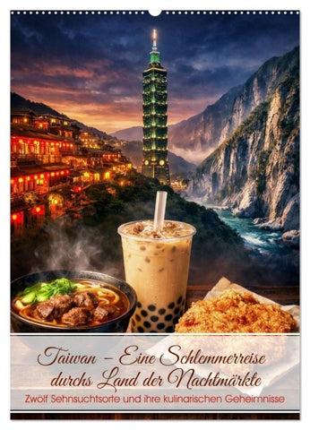 Taiwan – Eine Schlemmerreise durchs Land der Nachtmärkte (Wandkalender 2027 DIN A2 hoch), CALVENDO Monatskalender