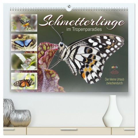 Schmetterlinge im Tropenparadies (hochwertiger Premium Wandkalender 2027 DIN A2 quer), Kunstdruck in Hochglanz