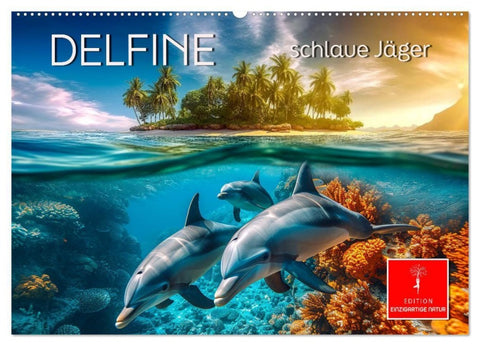 Delfine - schlaue Jäger (Wandkalender 2027 DIN A2 quer), CALVENDO Monatskalender