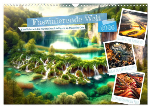 Faszinierende Welt: Eine Reise mit der Künstlichen Intelligenz an Magische Orte (Wandkalender 2026 DIN A3 quer), CALVENDO Monatskalender