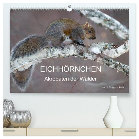 EICHHÖRNCHEN (hochwertiger Premium Wandkalender 2027 DIN A2 quer), Kunstdruck in Hochglanz
