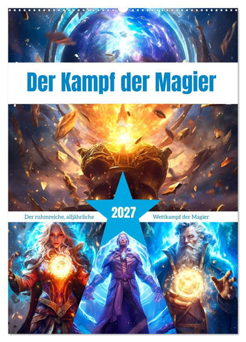 Der Kampf der Magier (Wandkalender 2027 DIN A2 hoch), CALVENDO Monatskalender