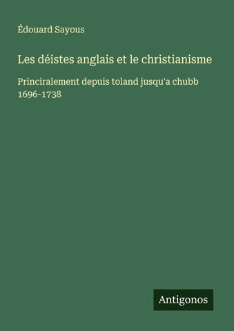 Les déistes anglais et le christianisme