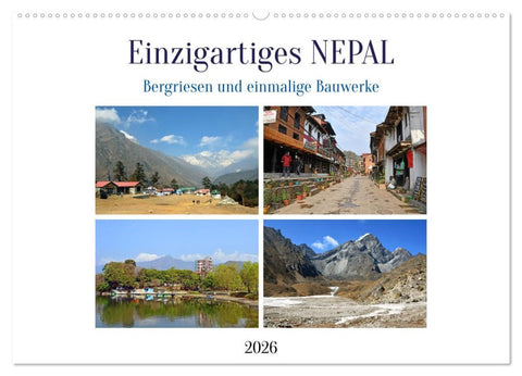 Einzigartiges NEPAL (Wandkalender 2026 DIN A2 quer), CALVENDO Monatskalender