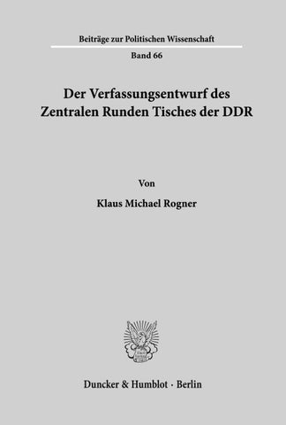 Der Verfassungsentwurf des Zentralen Runden Tisches der DDR.