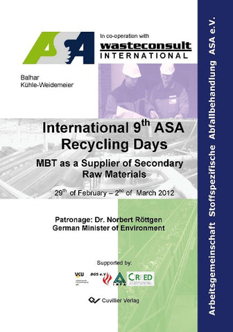 International 9th ASA Recycling Days. MBT as a Supplier of Secondary Raw Materials