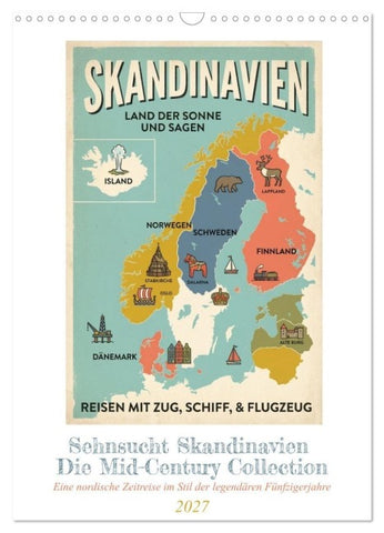 Sehnsucht Skandinavien – Die Mid-Century Collection (Wandkalender 2027 DIN A3 hoch), CALVENDO Monatskalender