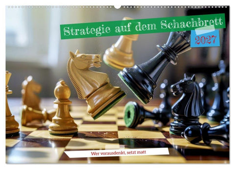 Strategie auf dem Schachbrett (Wandkalender 2027 DIN A2 quer), CALVENDO Monatskalender