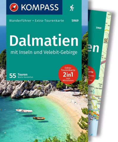 KOMPASS Wanderführer Dalmatien mit Inseln, Velebit-Gebirge und Plitvicer Seen, 55 Touren mit Extra-Tourenkarte