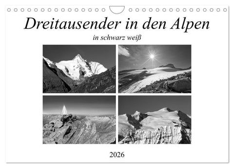 Dreitausender in den Alpen (Wandkalender 2026 DIN A4 quer), CALVENDO Monatskalender