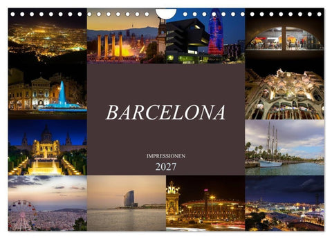 Barcelona Impressionen (Wandkalender 2027 DIN A4 quer), CALVENDO Monatskalender