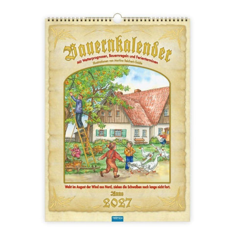 TRÖTSCH - Großbildkalender Bauernkalender 2027 mit Wetterprognosen Bauernregeln und Ferienterminen