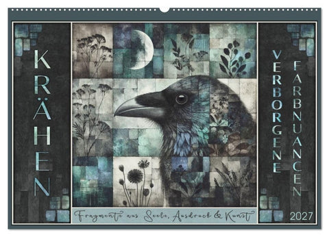 Krähen. Verborgene Farbnuancen. Kunst. (Wandkalender 2027 DIN A2 quer), CALVENDO Monatskalender