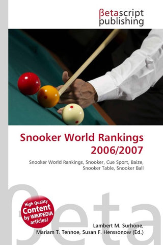 Snooker World Rankings 2006/2007