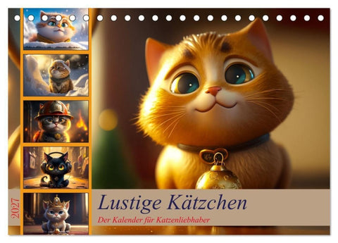 Lustige Kätzchen (Tischkalender 2027 DIN A5 quer), CALVENDO Monatskalender