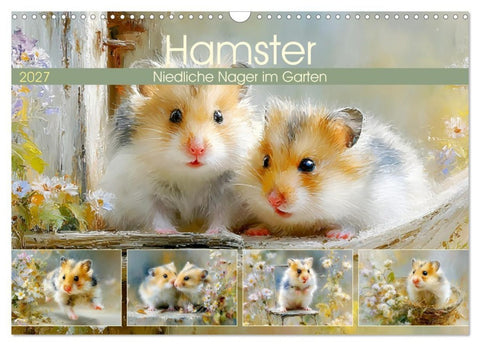 Hamster. Niedliche Nager im Garten (Wandkalender 2027 DIN A3 quer), CALVENDO Monatskalender