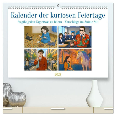 Kalender der kuriosen Feiertage (hochwertiger Premium Wandkalender 2027 DIN A2 quer), Kunstdruck in Hochglanz