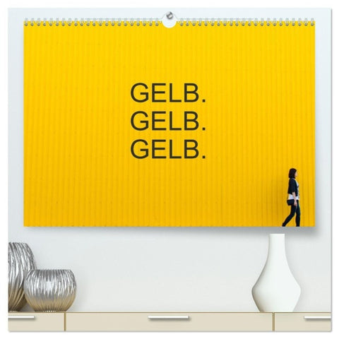 Gelb. Gelb. Gelb. (hochwertiger Premium Wandkalender 2027 DIN A2 quer), Kunstdruck in Hochglanz