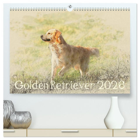 Golden Retriever 2026 (hochwertiger Premium Wandkalender 2026 DIN A2 quer), Kunstdruck in Hochglanz