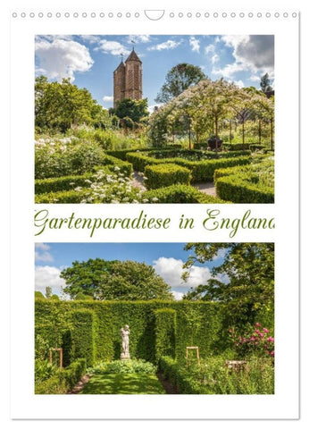 Gartenparadiese in England (Wandkalender 2026 DIN A3 hoch), CALVENDO Monatskalender