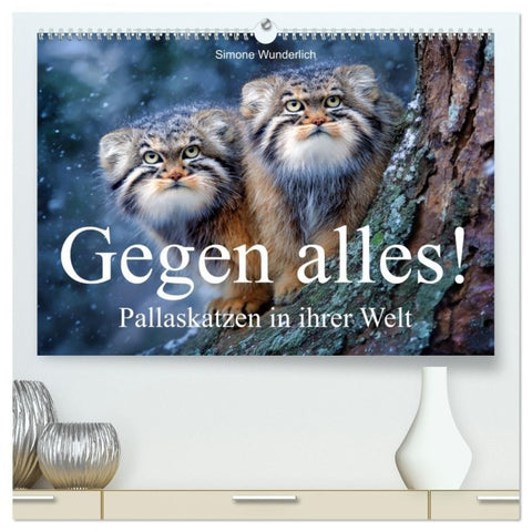 Gegen alles! - Pallaskatzen in ihrer Welt (hochwertiger Premium Wandkalender 2027 DIN A2 quer), Kunstdruck in Hochglanz