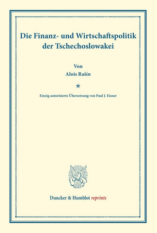 Die Finanz- und Wirtschaftspolitik der Tschechoslowakei.