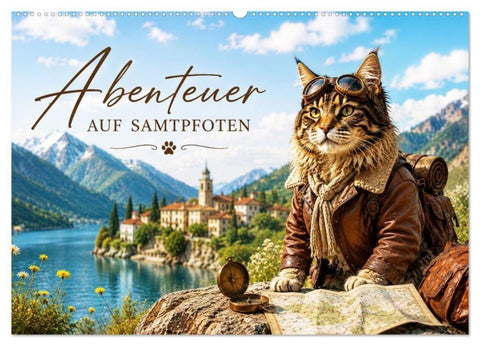 Abenteuer AUF SAMTPFOTEN (Wandkalender 2027 DIN A2 quer), CALVENDO Monatskalender