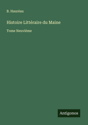 Histoire Littéraire du Maine
