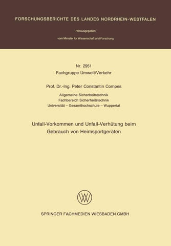 Unfall-Vorkommen und Unfall-Verhütung beim Gebrauch von Heimsportgeräten