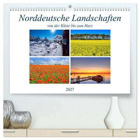 Norddeutsche Landschaften (hochwertiger Premium Wandkalender 2027 DIN A2 quer), Kunstdruck in Hochglanz