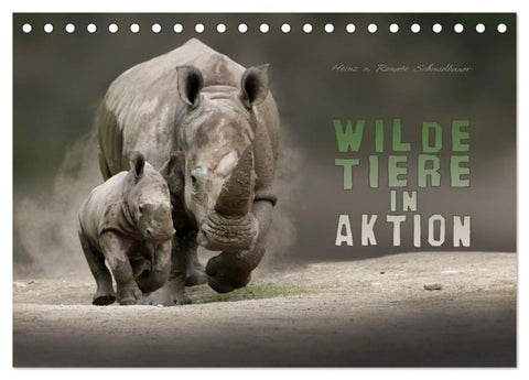 WILDE TIERE IN AKTION (Tischkalender 2027 DIN A5 quer), CALVENDO Monatskalender