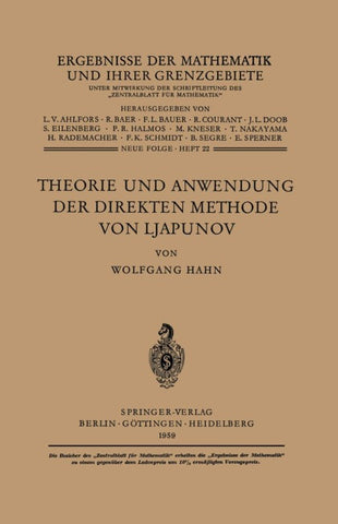 Theorie und Anwendung der direkten Methode von Ljapunov