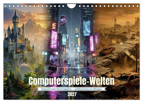 Computerspiele-Welten (Wandkalender 2027 DIN A4 quer), CALVENDO Monatskalender