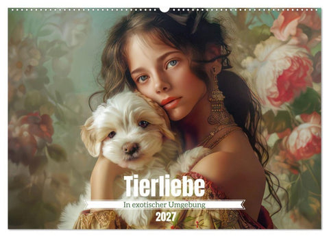 Tierliebe - In exotischer Umgebung (Wandkalender 2027 DIN A2 quer), CALVENDO Monatskalender