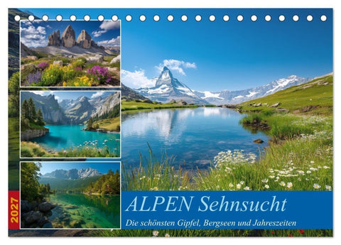ALPEN Sehnsucht (Tischkalender 2027 DIN A5 quer), CALVENDO Monatskalender