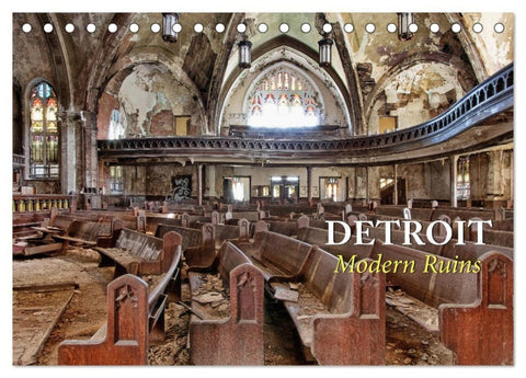 Detroit - Modern Ruins (Tischkalender 2027 DIN A5 quer), CALVENDO Monatskalender