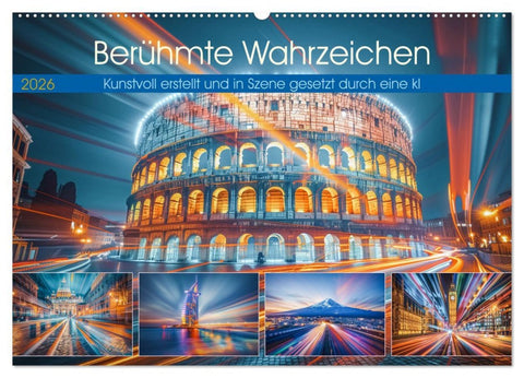 Berühmte Wahrzeichen (Wandkalender 2026 DIN A2 quer), CALVENDO Monatskalender