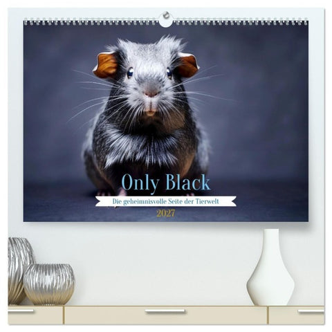 Only Black (hochwertiger Premium Wandkalender 2027 DIN A2 quer), Kunstdruck in Hochglanz