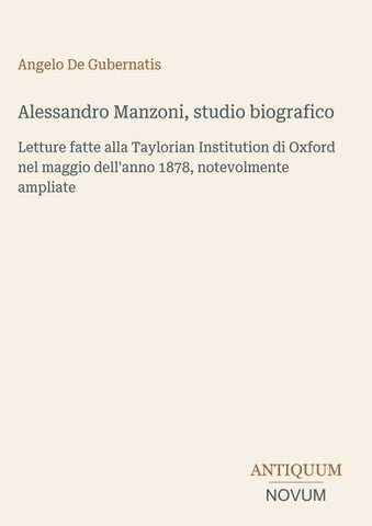 Alessandro Manzoni, studio biografico