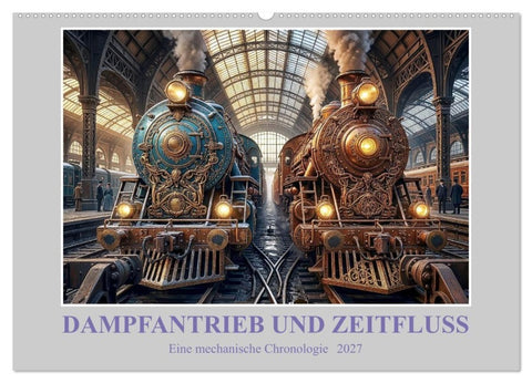 Dampfantrieb und Zeitfluss: Eine mechanische Chronologie (Wandkalender 2027 DIN A2 quer), CALVENDO Monatskalender