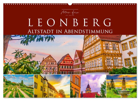 Leonberg - Altstadt in Abendstimmung (Wandkalender 2026 DIN A2 quer), CALVENDO Monatskalender